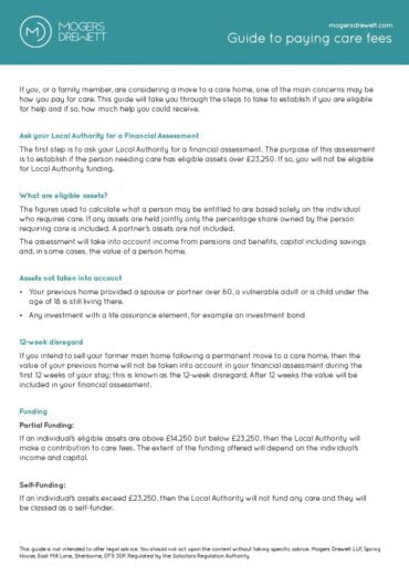Mogersdrewett Guidetopayingcarefees 2022