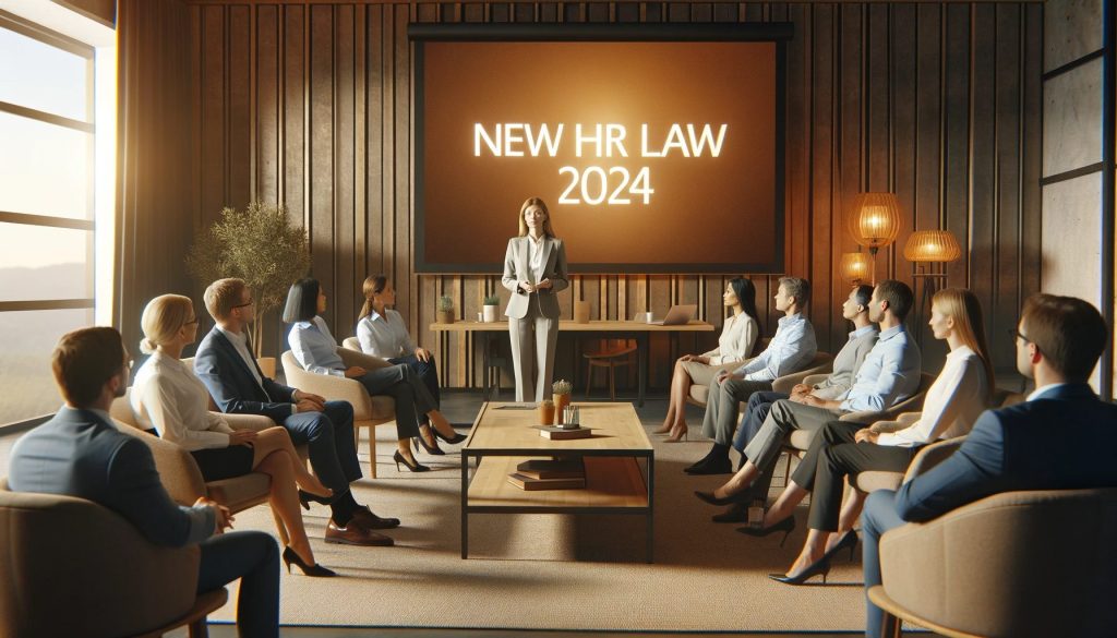 Hr 2024 Experienced Female Hr Director, Dressed In Smart Casual Attire, Is Sharing A Presentation On New Employment